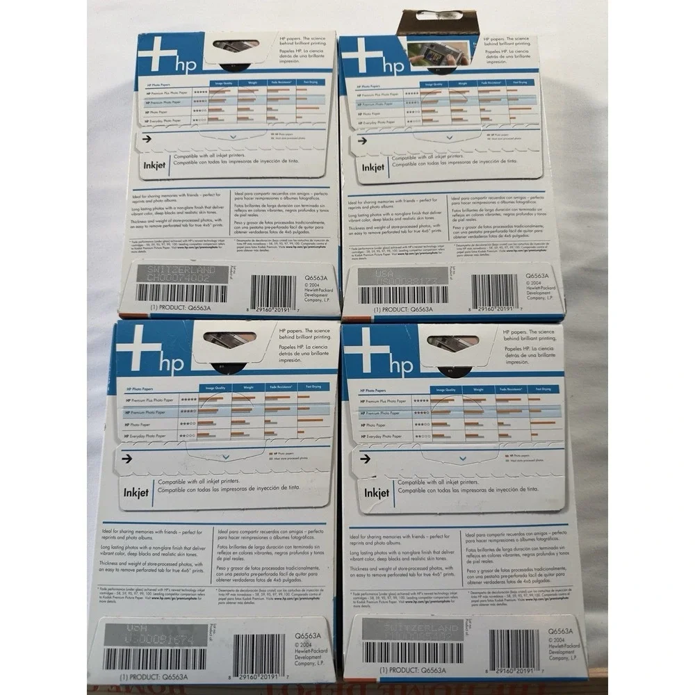 HP Premium Photo Paper 4x6 Lot of 4 Soft Gloss 100 Sheets 1 Glossy 60 Sheets